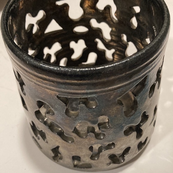 Cole Pottery Black Oxidized Candle Luminaire Red Clay W/ Black Oxidization - Picture 17 of 17